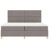 vidaXL Lit &agrave; ressorts avec matelas Taupe 200 x 200 cm tissu