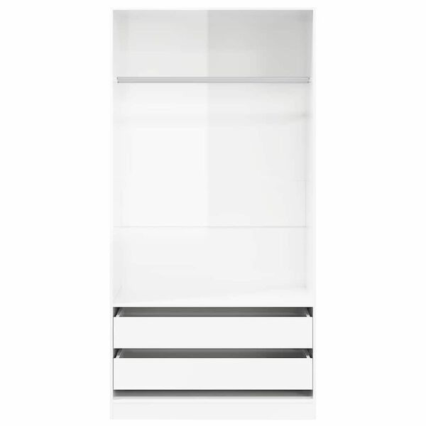 vidaXL Garde-robe Blanc brillant 100x50x200 cm Bois d'ing&eacute;nierie
