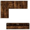 vidaXL Unit&eacute;s murales TV 4 pcs ch&ecirc;ne fum&eacute; bois d'ing&eacute;nierie