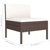 vidaXL Salon de jardin 3 pcs avec coussins R&eacute;sine tress&eacute;e Marron