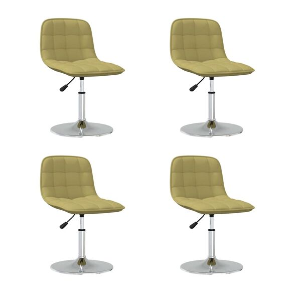vidaXL Chaises pivotantes &agrave; manger lot de 4 vert tissu