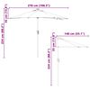 vidaXL Parasol de jardin Rouge bordeaux 294 x 150 x 223 cm tissu