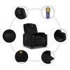 vidaXL Fauteuil inclinable de massage &eacute;lectrique noir similicuir