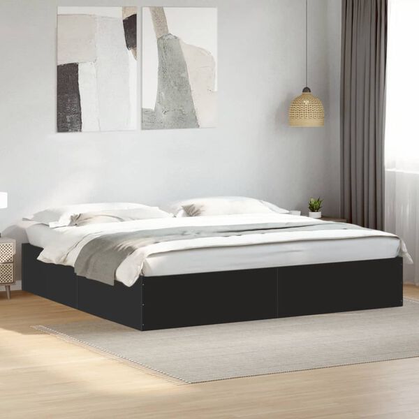 vidaXL Cadre de lit sans matelas noir 200x200 cm
