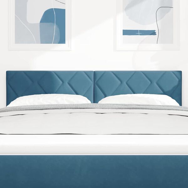 vidaXL T&ecirc;te de lit avec t&ecirc;te de lit Bleu fonc&eacute; 160 cm Velours
