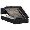 vidaXL Lit de rangement LED avec matelas Noir 100 x 200 cm Tissu