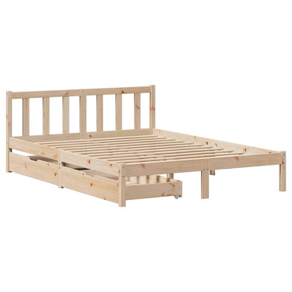 vidaXL Cadre de lit sans matelas 140x190 cm bois de pin massif