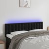 vidaXL T&ecirc;te de lit &agrave; LED Noir 144x5x78/88 cm Velours