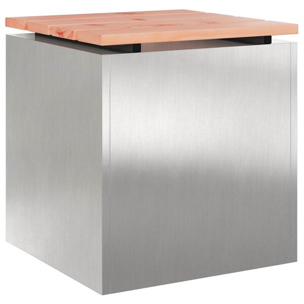 vidaXL Banc de jardin Argent 40 x 40 x 43 cm Acier inoxydable