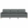 vidaXL Canap&eacute; &agrave; 3 places Gris fonc&eacute; 210 cm Tissu