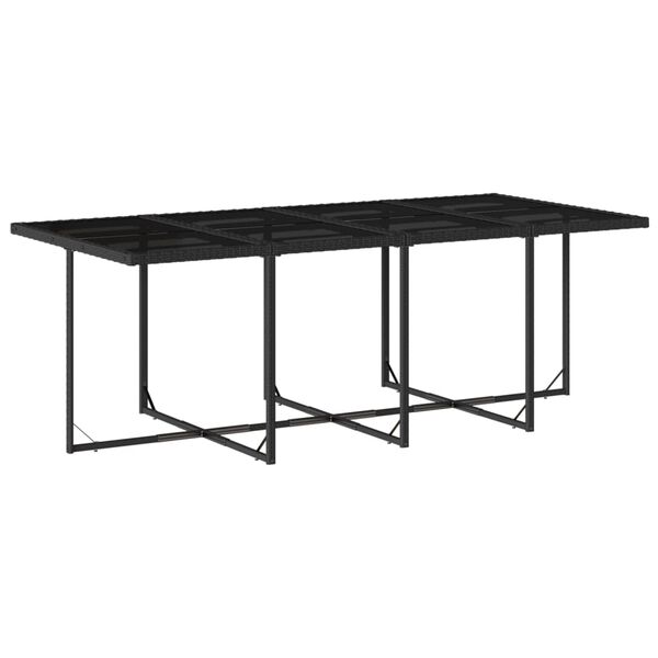 vidaXL Ensemble &agrave; manger de jardin 13 pcs coussins noir r&eacute;sine tress&eacute;e