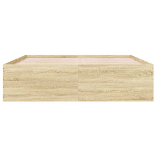 vidaXL Cadre de lit sans matelas ch&ecirc;ne sonoma 180x200 cm