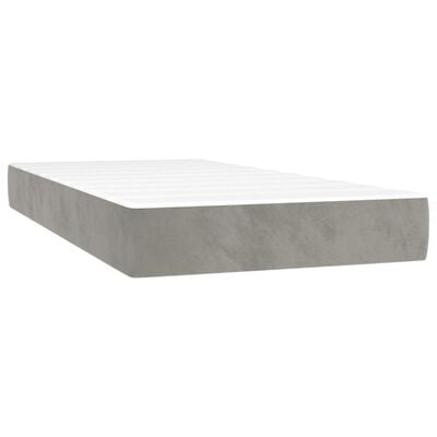 vidaXL Sommier à lattes de lit et matelas Gris clair 80x200 cm Velours