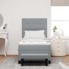 vidaXL Lit &agrave; ressorts avec matelas Gris clair 90 x 200 cm tissu