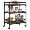 vidaXL Chariot de cuisine ch&ecirc;ne marron 65x40x86,5 cm bois d'ing&eacute;nierie