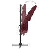 vidaXL Parasol de jardin à 4 niveaux mât en aluminium rouge bordeaux
