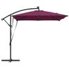 vidaXL Parasol banane à mât déporté Rouge bordeaux 249 x 249 x 250 cm