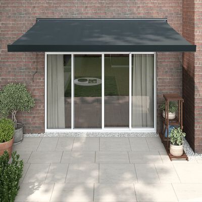 vidaXL Auvent rétractable anthracite 3,5x2,5 m tissu et aluminium