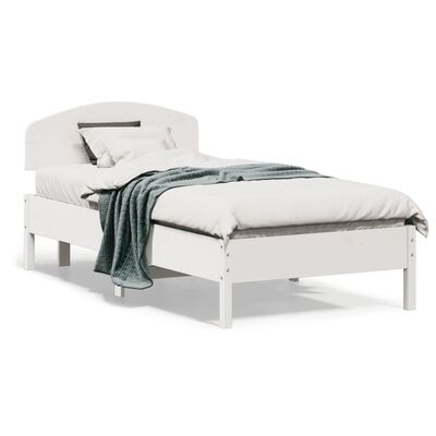 vidaXL Cadre de lit sans matelas blanc 90x190 cm bois de pin massif