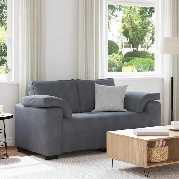 vidaXL Canap&eacute; causeuse gris fonc&eacute; 160x77x82 cm velours