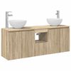 vidaXL Ensemble d'armoire de salle de bain 3 pc Ch&ecirc;ne Sonoma