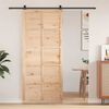 vidaXL Porte de grange Marron 80 x 210 cm Bois massif en pin