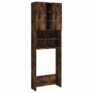 vidaXL Meuble pour machine &agrave; laver Ch&ecirc;ne fum&eacute; 64x25,5x190 cm