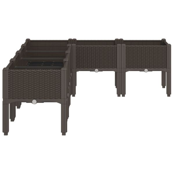 vidaXL Jardini&egrave;re avec pieds marron 160x120x42 cm PP