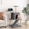vidaXL Arbre &agrave; chat avec griffoirs en sisal gris fonc&eacute; 110,5 cm
