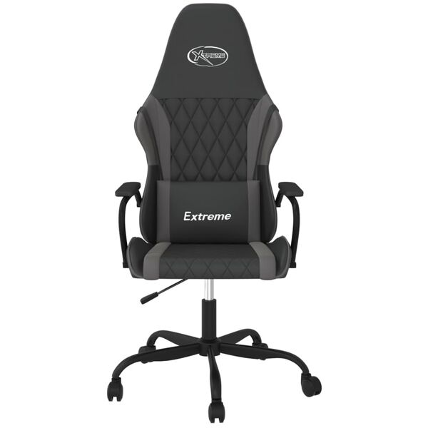 vidaXL Chaise de jeu Noir et gris Similicuir