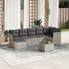 vidaXL Salon de jardin 8 pcs avec coussins gris clair r&eacute;sine tress&eacute;e