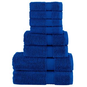 vidaXL Ensemble de serviettes de qualit&eacute; sup&eacute;rieure SOLUND 8 pcs bleu