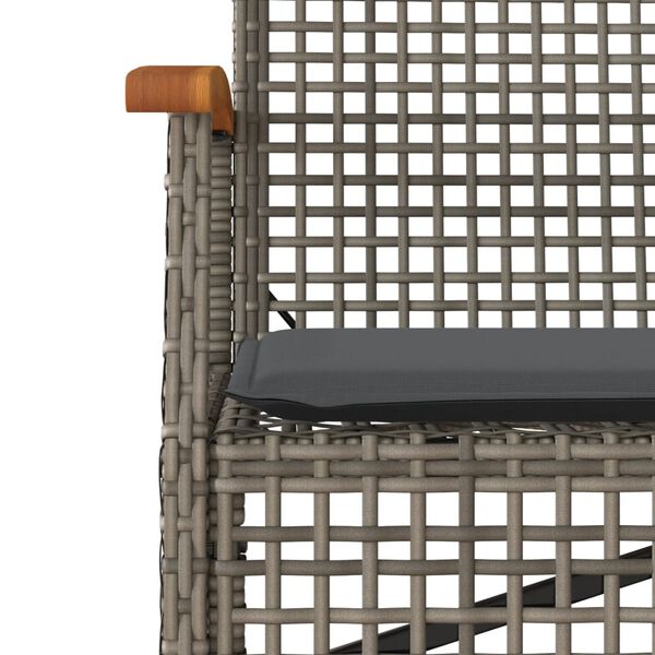 vidaXL Ensemble &agrave; manger de jardin 3 pcs coussins gris r&eacute;sine tress&eacute;e