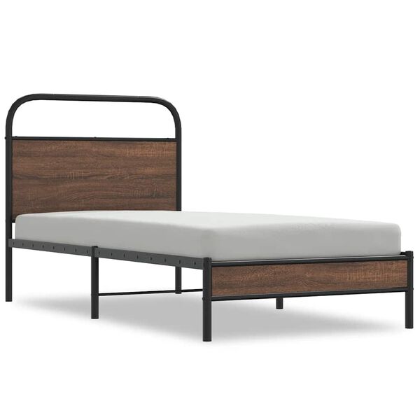 vidaXL Cadre de lit sans matelas 90x190cm ch&ecirc;ne marron bois ing&eacute;nierie