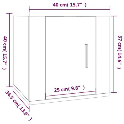 vidaXL Meuble TV mural Blanc 40x34,5x40 cm