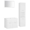 vidaXL Ensemble de meubles de salle de bain Blanc Agglom&eacute;r&eacute;