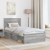 vidaXL Cadre de lit Gris Sonoma 100 x 200 cm Bois d'ing&eacute;nierie