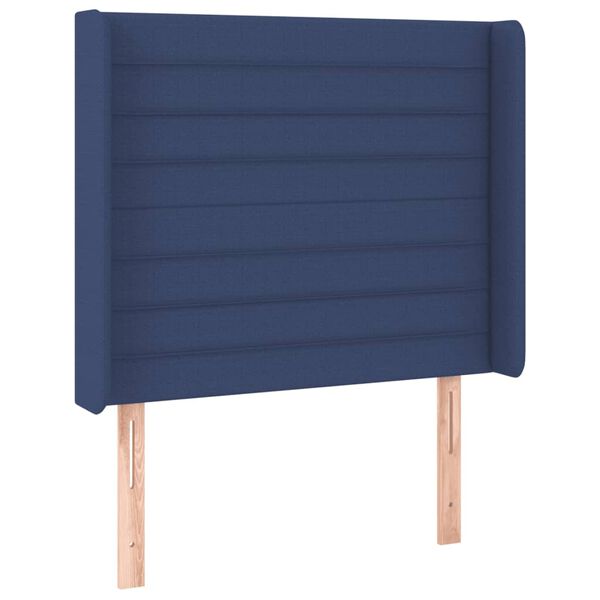 vidaXL T&ecirc;te de lit &agrave; LED Bleu 103x16x118/128 cm Tissu