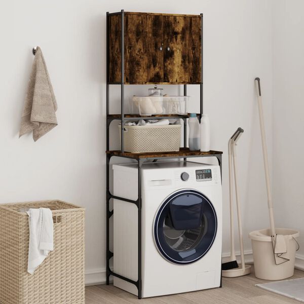 vidaXL Armoire de machine &agrave; laver ch&ecirc;ne fum&eacute; 68x48,5x194 cm