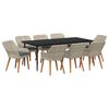 vidaXL Ensemble de salle &agrave; manger pour jardin 9 pcs Gris clair