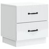 vidaXL Cabinet de chevet Blanc 43 x 34,5 x 44,5 cm Bois d'ing&eacute;nierie