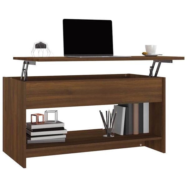 vidaXL Table basse Ch&ecirc;ne marron 102x50x52,5 cm Bois d'ing&eacute;nierie