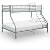 vidaXL Cadre de lit superpos&eacute; sans matelas gris 140x200 cm/90x200 cm