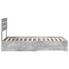 vidaXL Cadre de lit Gris B&eacute;ton et Argent 70 x 190 cm Bois d'ing&eacute;nierie