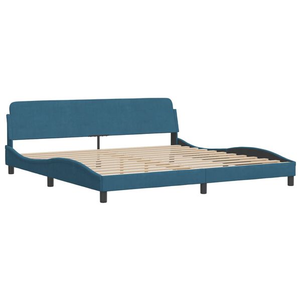 vidaXL Cadre de lit sans matelas bleu 200x200 cm velours