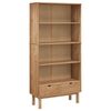 vidaXL Biblioth&egrave;que OTTA avec 2 tiroirs Marron Bois massif pin