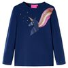 T-shirt enfants &agrave; manches longues bleu marine 128