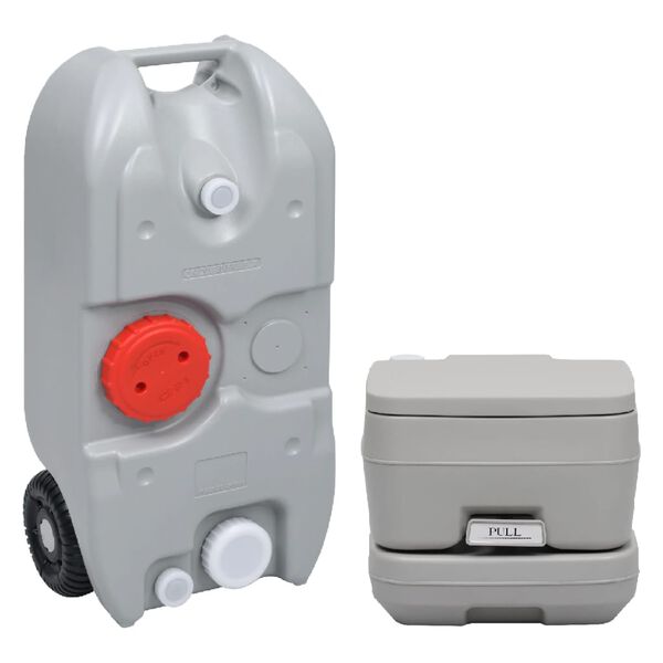 vidaXL Ensemble de toilette et r&eacute;servoir d'eau de camping portable