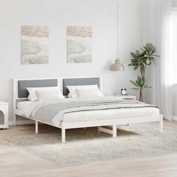 vidaXL Cadre de lit Gris clair 180 x 200 cm Pin massif