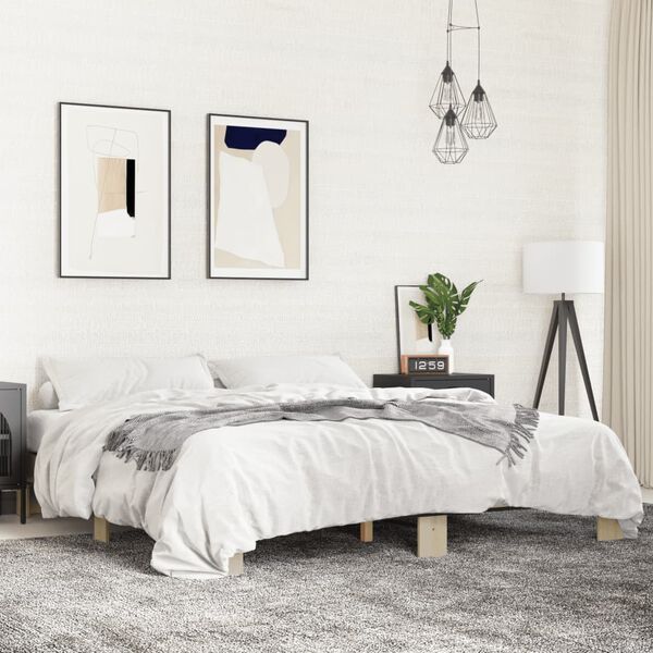 vidaXL Cadre de lit sans matelas ch&ecirc;ne sonoma 200x200 cm